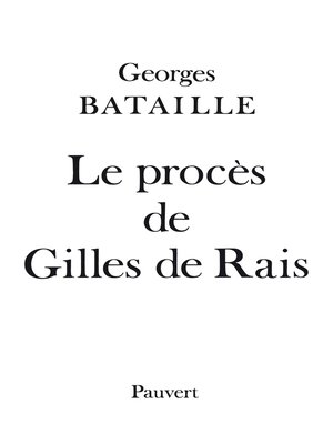 cover image of Le Procès de Gilles de Rais